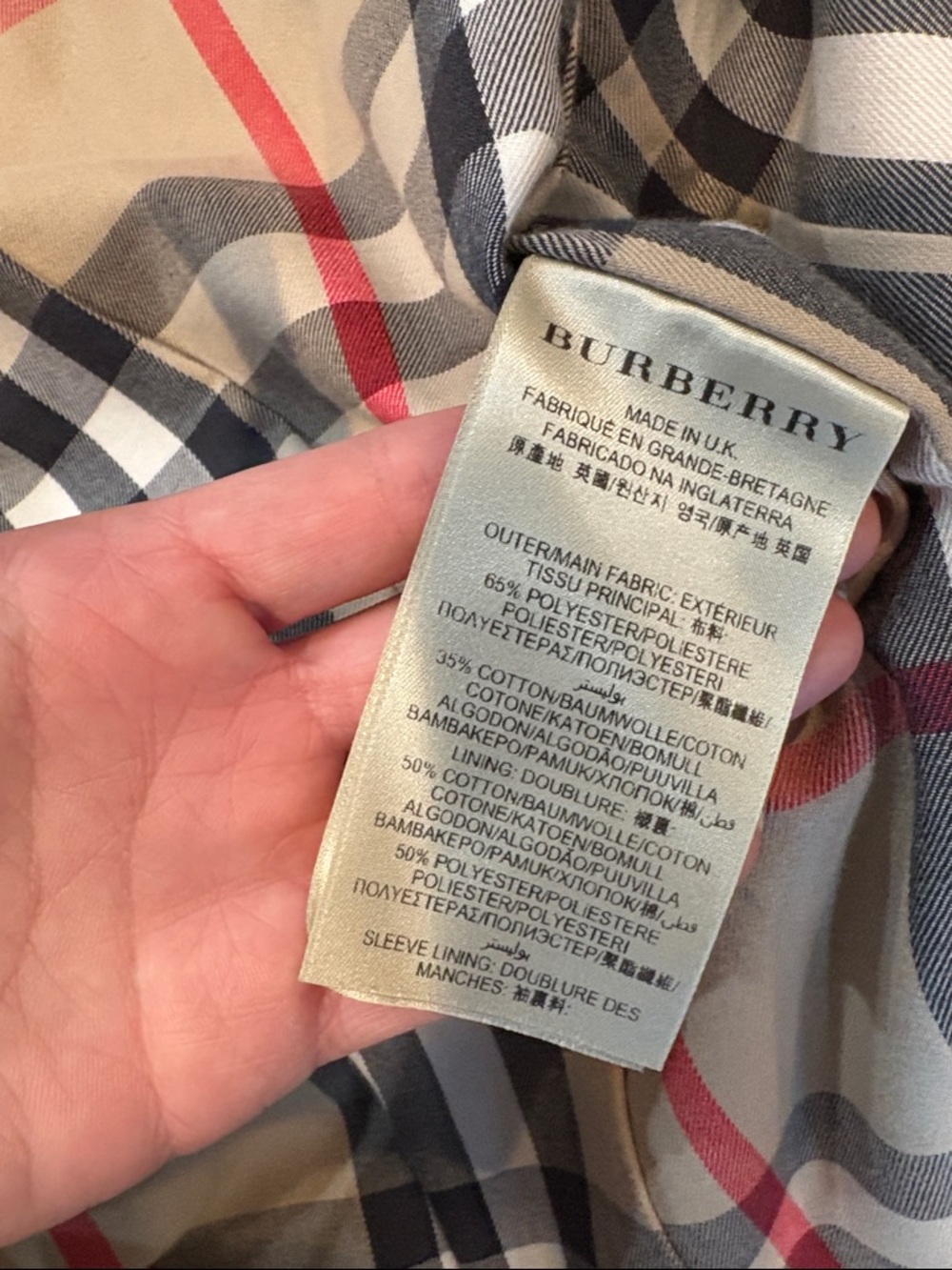 Burberry Beige Short Trench Coat with Signature Check Lining US 6 - Picture 9 of 11